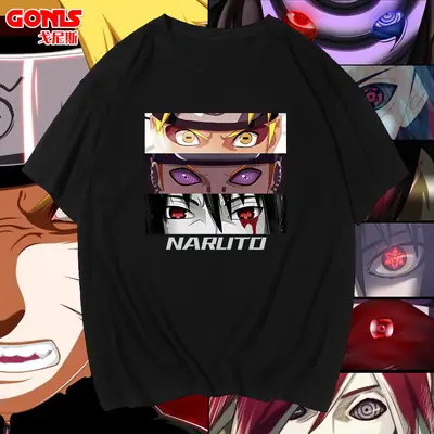 Men White Naruto Graphic T-Shirt Spring Summer