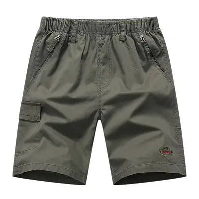Men Cotton Shorts Grey Loose Casual Half-Length