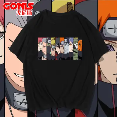 Naruto Men's Red Loose Cotton Summer T-Shirt