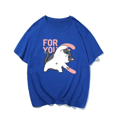 Men Women Summer Cartoon Cats Dogs Cotton T-Shirt Green