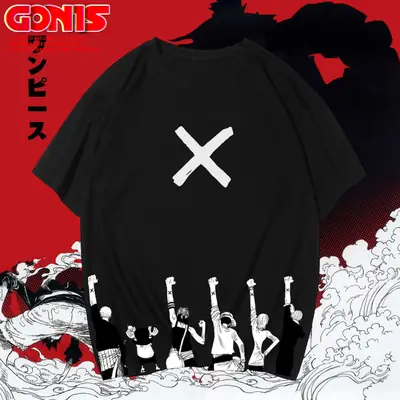 Red One Piece X Graphic T-Shirt for Boys