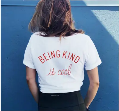 Men Women Being Kind Is Cool Back Print T-Shirt White
