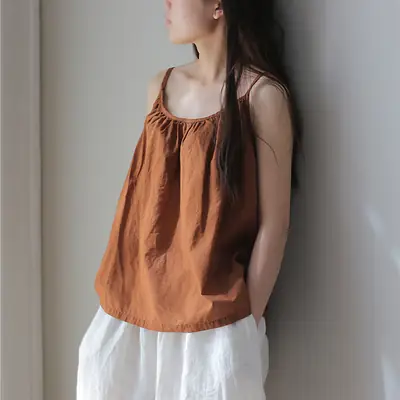 Women's White Sleeveless Camisole with Elastic Band