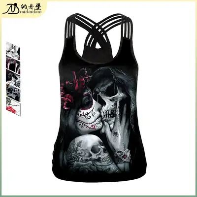 3D Horror Skull Digital Printed Vest Halloween 2024