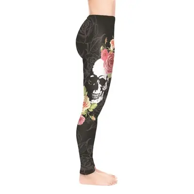 Gothic Skull Printed Leggings Women High Waist Sports Large