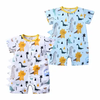 Baby Cartoon Dinosaur Cotton Romper for Newborns