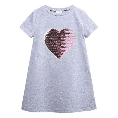 Girls Unicorn Knitted Cotton T-Shirt Grey