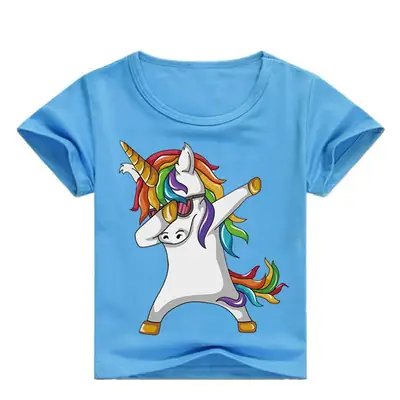 Red Unicorn Graphic T-Shirt for Kids