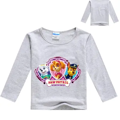 Pink Long Sleeve T-Shirt for Kids with Paw Patrol Design