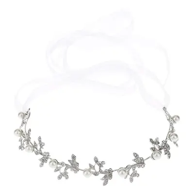 European & American Bridal Leaf Pearl Chain Headdress
