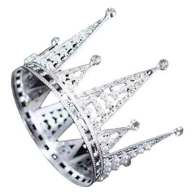 Gold Pearl Crown Bridal Headband for Women