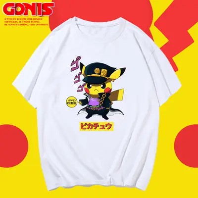 Y Short-sleeved Men's New Bikachu Police Trendy Brand Trendy Teenage Anime Detective Pikachu Loose T-shirt
