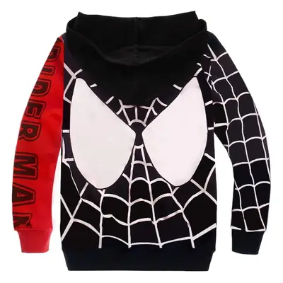 Kids Spider-Man Zipper Coat Red Black Single Layer
