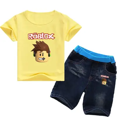 Roblox Kids T-Shirt & Shorts Set Purple Jeans