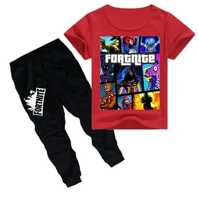 Kids Printed T-Shirt & Pants Set Yellow Black
