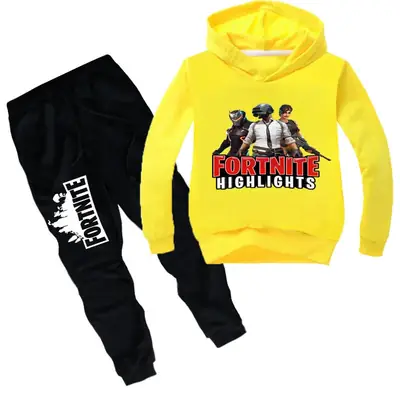 Children's Printed Hoodie Sweatshirt Set Black