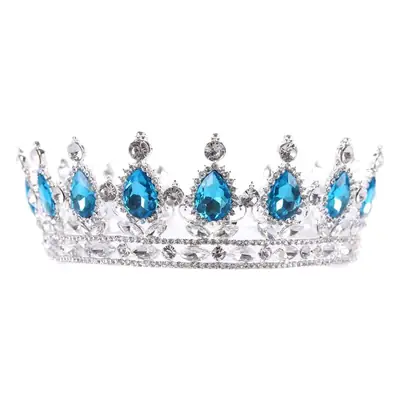 European Princess Bridal Crown with Pink Crystal Full Design