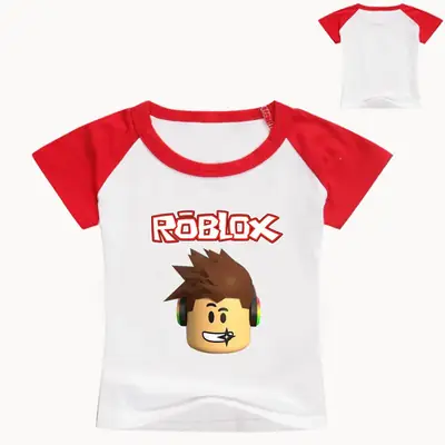 Roblox Printed T-Shirt for Kids Red White Short Sleeve