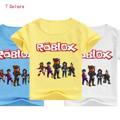 Roblox Cartoon Print Kids T-Shirt White Short Sleeve