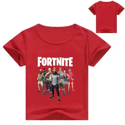 2018 Fortnite Kids T-Shirt White Yellow Round Neck