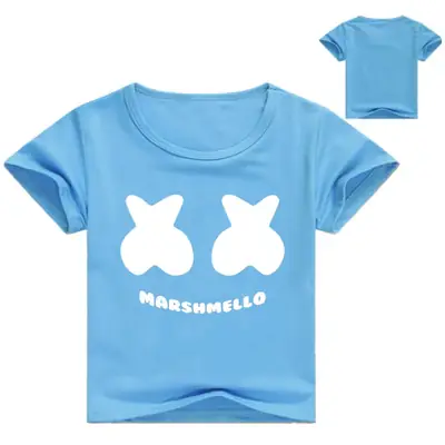 Marismello Print Yellow T-Shirt for Kids Round Neck Short Sleeve