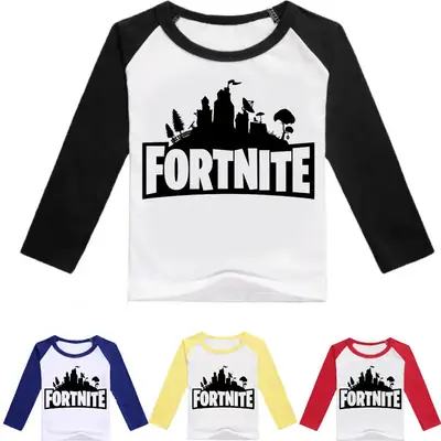Fortnite Printed Long Sleeve T-Shirt for Kids White Black