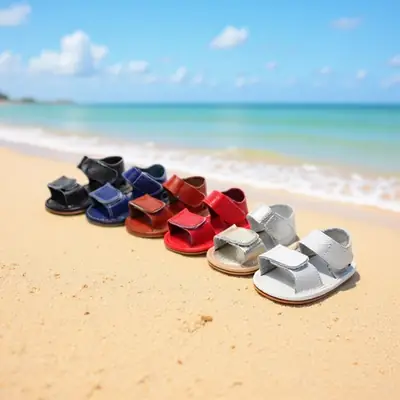 Korean Style Velcro Sandals for Kids Brown