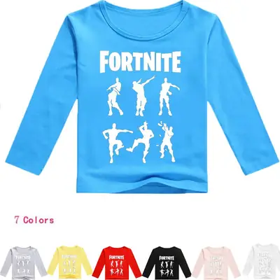 Fortnite Printed Kids Long Sleeve T-Shirt Blue 7 Colors