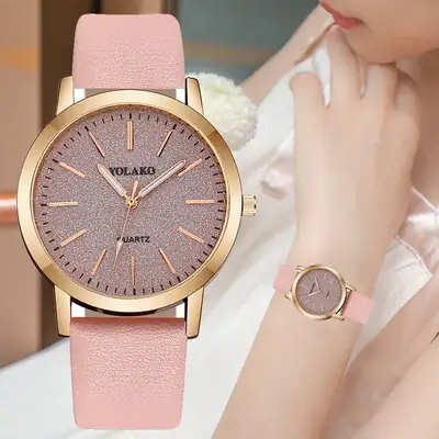 Pink Tardieu Quartz Women's Watch with Leather Band