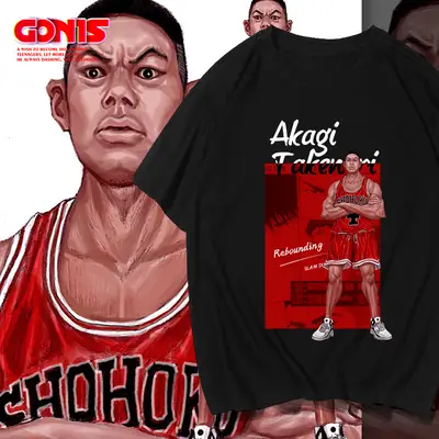Men's Blue Cartoon T-Shirt Akagi Gangxian Basketball Training