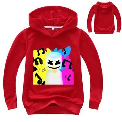 Orange Hoodie Set for Kids with Cartoon Print