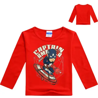 Red Cartoon Long Sleeve T-Shirt for Kids