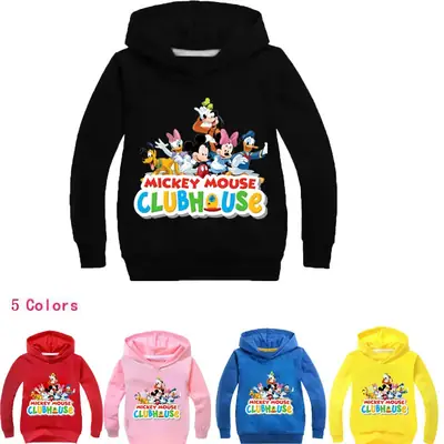 Mickey Mouse Clublinee Kids Hoodie Black Multi Color Print