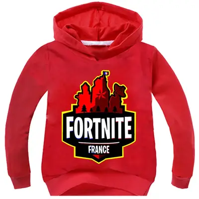 2018 Fortnite France Kids Hoodie Grey
