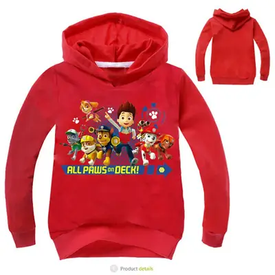 Blue Paw Patrol Kids Hoodie All Paws Deck Print