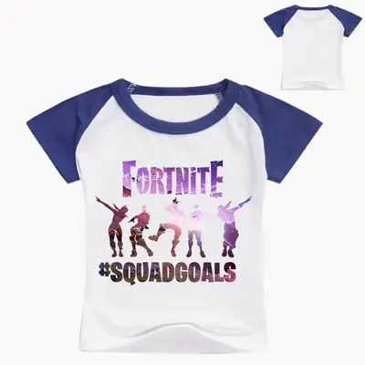 Fortnite Squad Girls T-Shirt Black Round Neck Short Sleeve