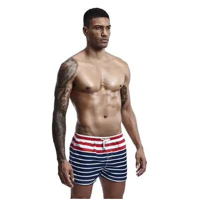 Men's Striped Casual Shorts Red Blue White Loose Quick Dry