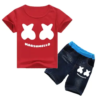 Marshmello Kids T-Shirt & Shorts Set Black Blue