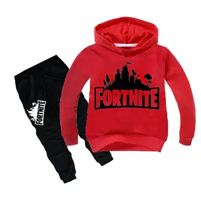 Fortnite Hoodie & Leggings Set Red Black Middle Large