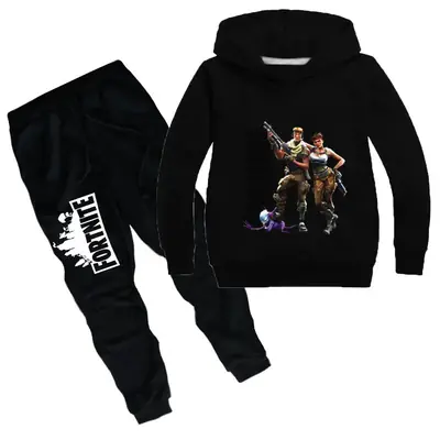 Girls Fortnite Hoodie & Pants Set Black