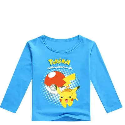 Kids Pokemon Long Sleeve T-Shirt Blue Medium to XL