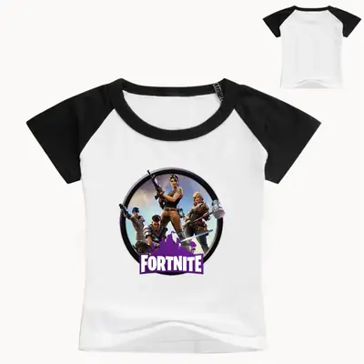 Fortnite Printed Kids T-Shirt White Blue Round Neck