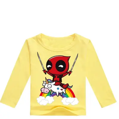 Kids Long Sleeve T-Shirt Red White Cartoon Print