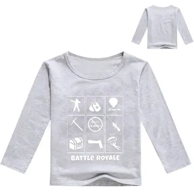 2018 Battle Royale Long Sleeve T-Shirt Black Round Neck