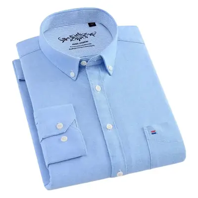 Men's Light Blue Cotton Collar Shirt 1006-08