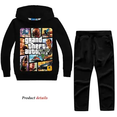 Red Hooded Sweatshirt Set for Boys 7620
