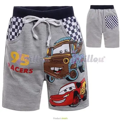 9999 Cars Cartoon Car Shorts Gray 5 Point Middle