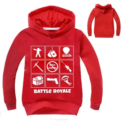 Battle Royale Printed Hoodie for Boys Men Grey