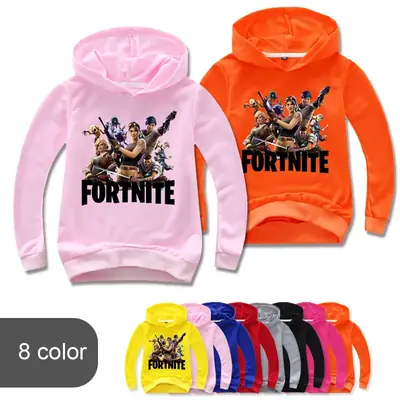 Fortnite Printed Pink Hoodie for Girls Long Sleeve