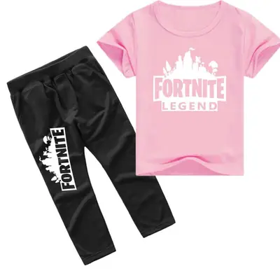 Fortnite Printed Boys T-Shirt & Trouser Set Red Black